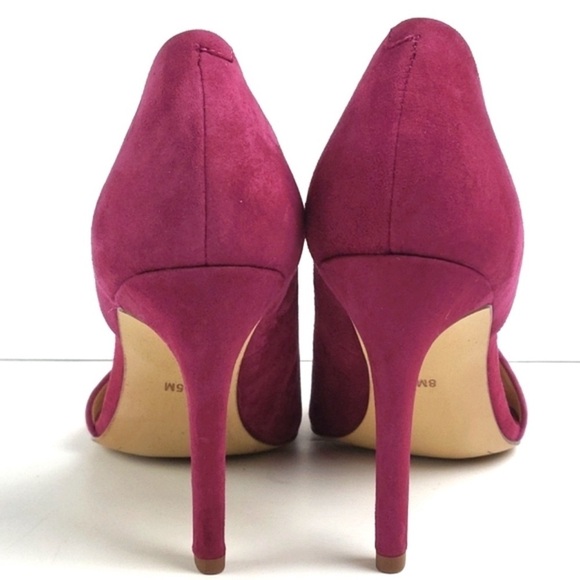 Gibson Latimer Viollette Raspberry Suede Leather Slip-on Open Toe Cutout Pump - Picture 6 of 9
